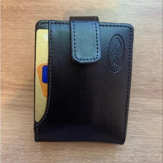 Carteira Masculina Couro Sintético Compacta Cartões CNH Cédulas Moedas