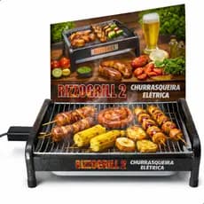 Churrasqueira Elétrica Portátil Com Bandeja Coletora Gourmet Top Grill 2 1600W Bivolt 110/220V