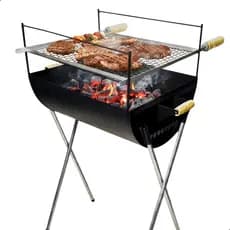QUEIMA DE ESTOQUE! Churrasqueira a Carvão 96cm Com Grelha Inclusa em Aço Reforçado Espetinho Grande