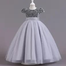 Vestido de noite, vestido de gaze, saia tutu, vestido longo de princesa, costas de renda, vestido de princesa infantil f