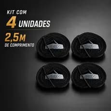 4 Fitas  com presilha Catraca mordente 400kg Amarraçao Carga Jet Ski Moto 2,5 M