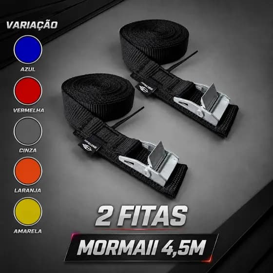 par fita de amarraçao mormaii 25mm x 4,5 metros para 600kg prancha surf escada e carga em geral