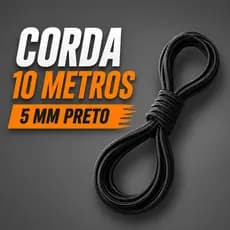 10 metros de corda elástica multiuso 5mm para amarração geral preta camping lona caminhão e mais