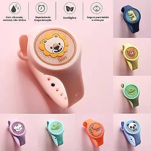 KIT8 Pulseira ANTI-MOSQUITOSILICONE  Luminosa Infantil Pulseira Ajustável