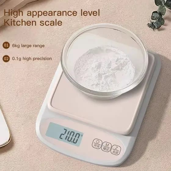 Balança Digital Cozinha Eletrônica Recarregavel Ou Pilhas Max 6kg/0.1g