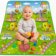 Tapete de Atividades Infantil Interativo 180x120 Térmico Bebê Gigante Tatame Educativo Criança