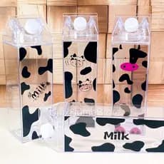 Garrafa Acrílica Transparente Portátil Caixa de Leite Milk Decorativa  Geladeira Academia Escola