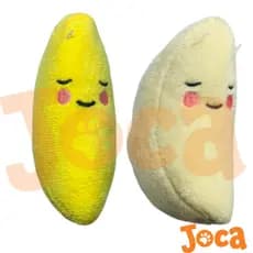 BRINQUEDO MORD. PELÚCIA P/ CÃES E GATOS  - LUA/BANANA 11X6CM