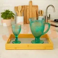 Bandeja Multiuso Retangular de Bambu e MDF M 40 X 28 X 4,5Cm Moment
