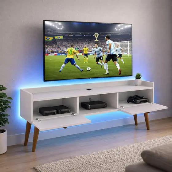 Rack Suspenso / com pés Uno P/ Tvs até 32 Polegadas 90cm 2 Portas Vegas / Miami