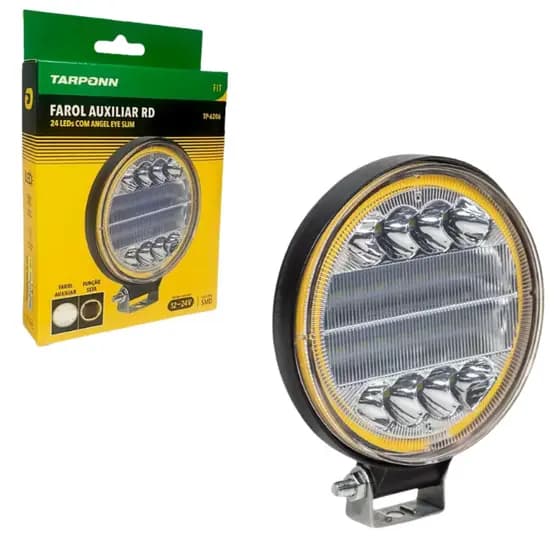 Farol Auxiliar Milha 24 Leds Redondo 12v 24v 6000k Off Road