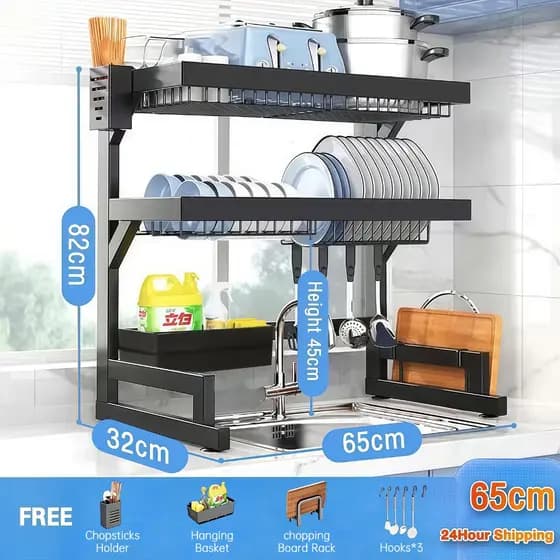 85cm Cozinha Suspensa Modula Autosustentavel Escorredor Louça Rac Escorredor Louça Suspenso Boutique Rack Aço Inoxidável