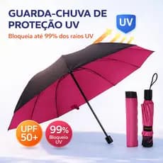 Guarda Chuva Grande Com 10 Hastes Reforçado Cabe Na Bolsa Colorido Liso