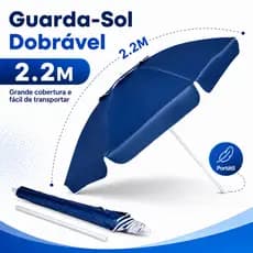 Guarda-Sol Gigante Ombrelone Reforçado 1,9m para Piscina Área Externa e Jardim