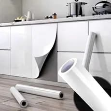 Papel de Parede Adesivo Auto Colante Branco Brilho Para Moveis, Paredes, Geladeiras, fogões em Geral
