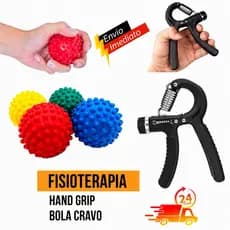 KIT Fortalecedor de Mão e Antibraço HandGrip + Bolinha Fisio