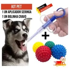 Aplicador De Comprimidos Remédios liquidos Alimentador Pet Seringa Cães e Gatos e ou Bolinha Cravo