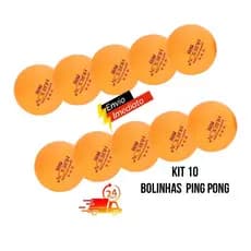 Kit 10 Bolinhas Ping Pong 3 Estrelas Multideia Profissional Alto impacto Resistente tipo Hueison