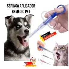 Aplicador De Comprimidos Remédios liquidos Alimentador Pet Seringa Para Cães e Gatos