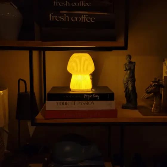 Abajur Luminária de Mesa Cogumelo Decorativo Moderno Quarto Sala Design Minimalista Retrô Várias Cores