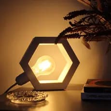 Abajur Luminária De Mesa Sala Quarto Hexagonal Decoração