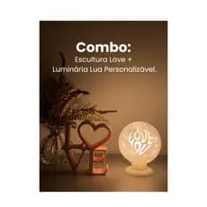 Luminária Lua Personalizável Decoração Quarto Dia dos Namorados