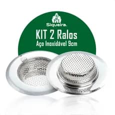 Kit 2 Ralos De Pia Inox Válvula Americana 9 Cm De Qualidade