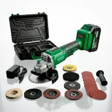 Esmerilhadeira Eletrica Angular Lixadeira Potente Corte Fácil Sem Fio 21v 2 Baterias Verde Several Importados