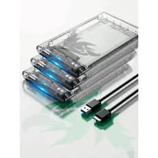 Kit 3 Case Hd Externo Usb 3.0 Transparente Para Hd/ssd Sata 2,5 Pholex Gaveta Adaptador Portátil Notebook E Pc
