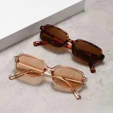 2 Pçs Quadrado Retro Pequeno Quadro Personalidade Rua Tiro Tendência Moda Masculina Feminino Óculos De Sol Proteção Sola