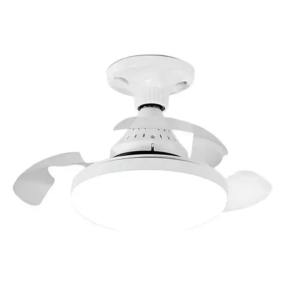 Ventilador Luminária Led Retrátil 3 Cores De Luz Silencioso Bivolt 50W