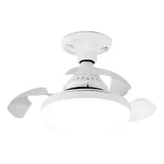 Ventilador Luminária Led Retrátil 3 Cores De Luz Silencioso Bivolt 50W