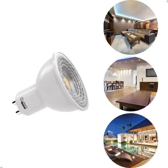 Kit 6 Lâmpadas LED Dicróica 6,5W Bivolt 6000K Luz Branco-Frio