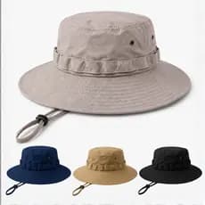 Chapeu Camping militar Pesca Bucket Boonie Hat Chapéu de Caça Camping Pesca Masculino Feminino