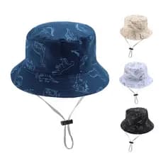 Chapéu de praia Infantil UV Bucket Infantil Menino Chapéu de praia masculino com Cordinha