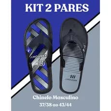 Kit 2 Pares Chinelo Masculino Homem Correia Larga/Grossa Sandália Adulta Promoção