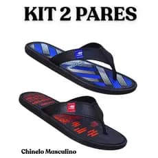 2 Pares Chinelo Masculino Dia a Dia Antiderrapante Leve Correia Grossa Confortável Super Promoção