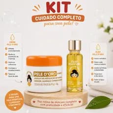 Kit Creme Clareador Corporal Óleo Clareador Pele D’oro Preventivo De Escurecimento