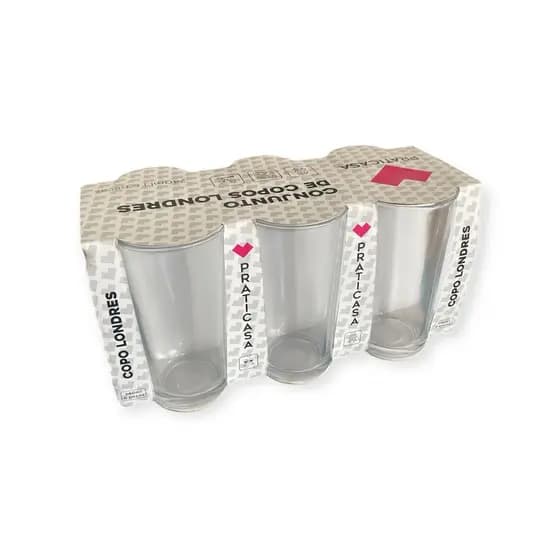 CONJUNTO COPO DE VIDRO LONDRES 6 PEÇAS 240ML PRATICASA