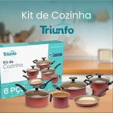 KIT DE COZINHA ITÁLIA TRIUNFO 6 PEÇAS JOGO DE PANELAS ANTIADERENTE