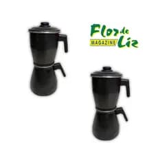 CAFETEIRA KIT 2 UNIDADES PRATICA ECONOMICA 1,4L ALPES ALUMINIO CRAQUEADA