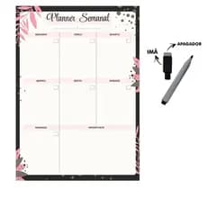 Magnético Geladeira-  Planner Organizador - com caneta que escreve e apaga Imã