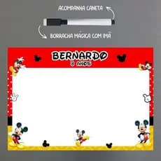 Lousa Magnética Personalizada - Quadro Mágico para Lembrancinha aniversário com imã para geladeira, escreve e apaga