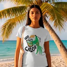 Camiseta Unissex com Frases de meme par diversão do Verão "Que Calor!"
