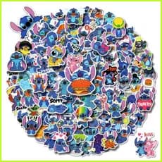 250 Adesivos STITCH & Lilo Desenho Infantil Escola Para Capacete Bike Garrafa - Aprova D'agua FRETE GRATS