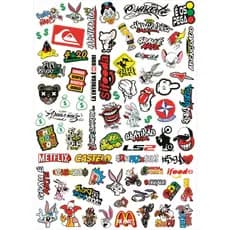 65 Unidades Adesivos Para Capacete Carro Bike Moto Aranha Osascorte 244 59D Grau Corte Prova D'Água