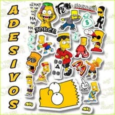 Kit + 26 Adesivos Bart Simpson para Moto, Bike, Skate, Notebook, Celular – Sticker Impermeável