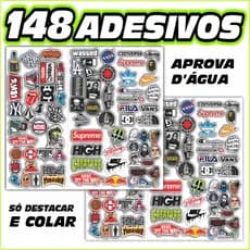 Pack 148 - 60 Adesivos para Skate Surf Marcas Hype Moda - Notebook Mala Carro Moto - À Prova D'água