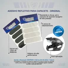 Adesivo Refletivo Original P/ Capacete - Kit 02 Preto Prata