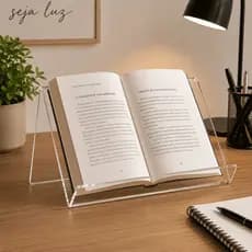 Suporte Acrílico Bíblia Multifuncional Porta Livros Leitura Estudo Bíblico e Pregação